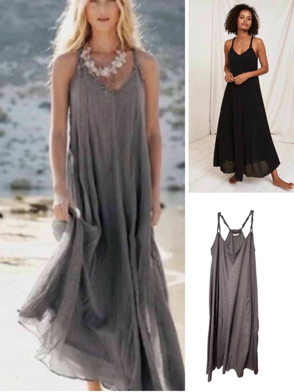 Garnet Hill cotton gauze maxi coverup dress